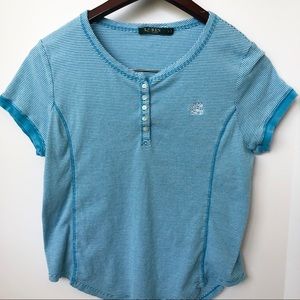 Ralph Lauren Monogram Henley Tee • Lrg